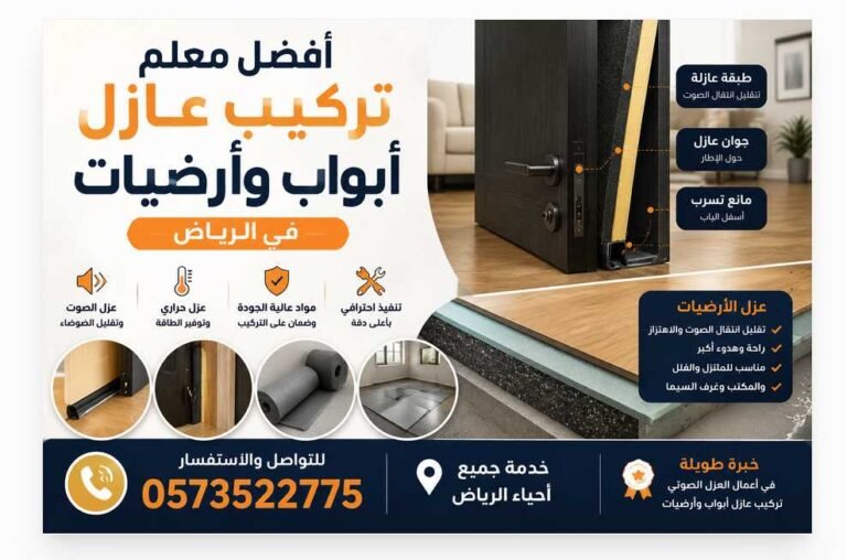 أفضل معلم تركيب عازل أبواب وأرضيات في الرياض 0573522775